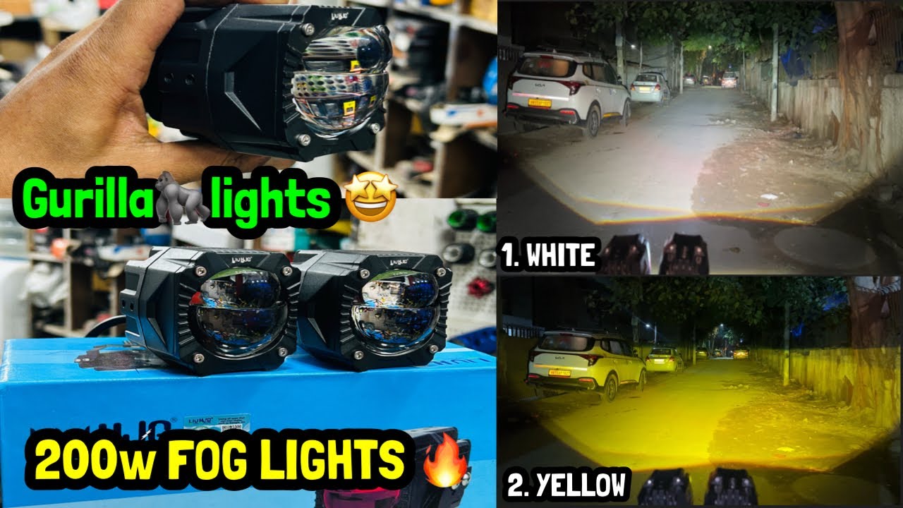 HJG ORIGINAL 200W FOG LIGHTS 🔥AVAILABLE FOR CARS ,BIKES & TRUCKS GURILLA 🦍 FOG LIGHTS 🤩 9582345079
