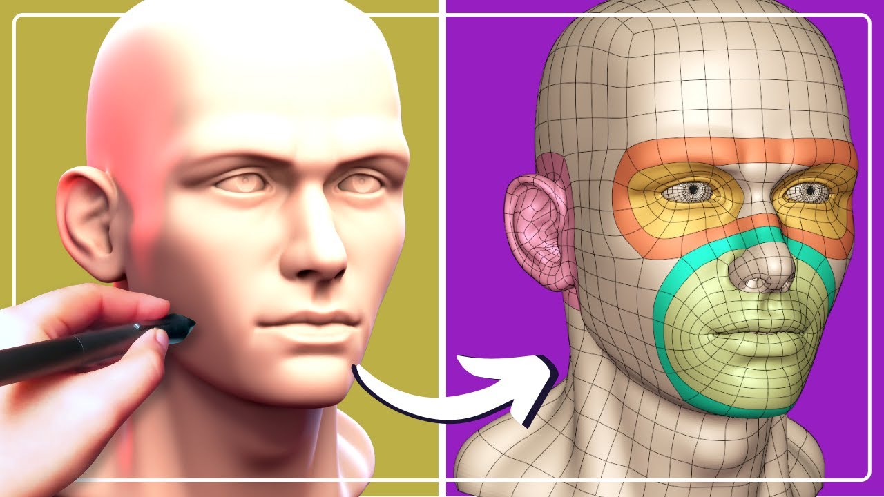 Простой, простой и понятный урок по ретопологии головы | Blender 3D