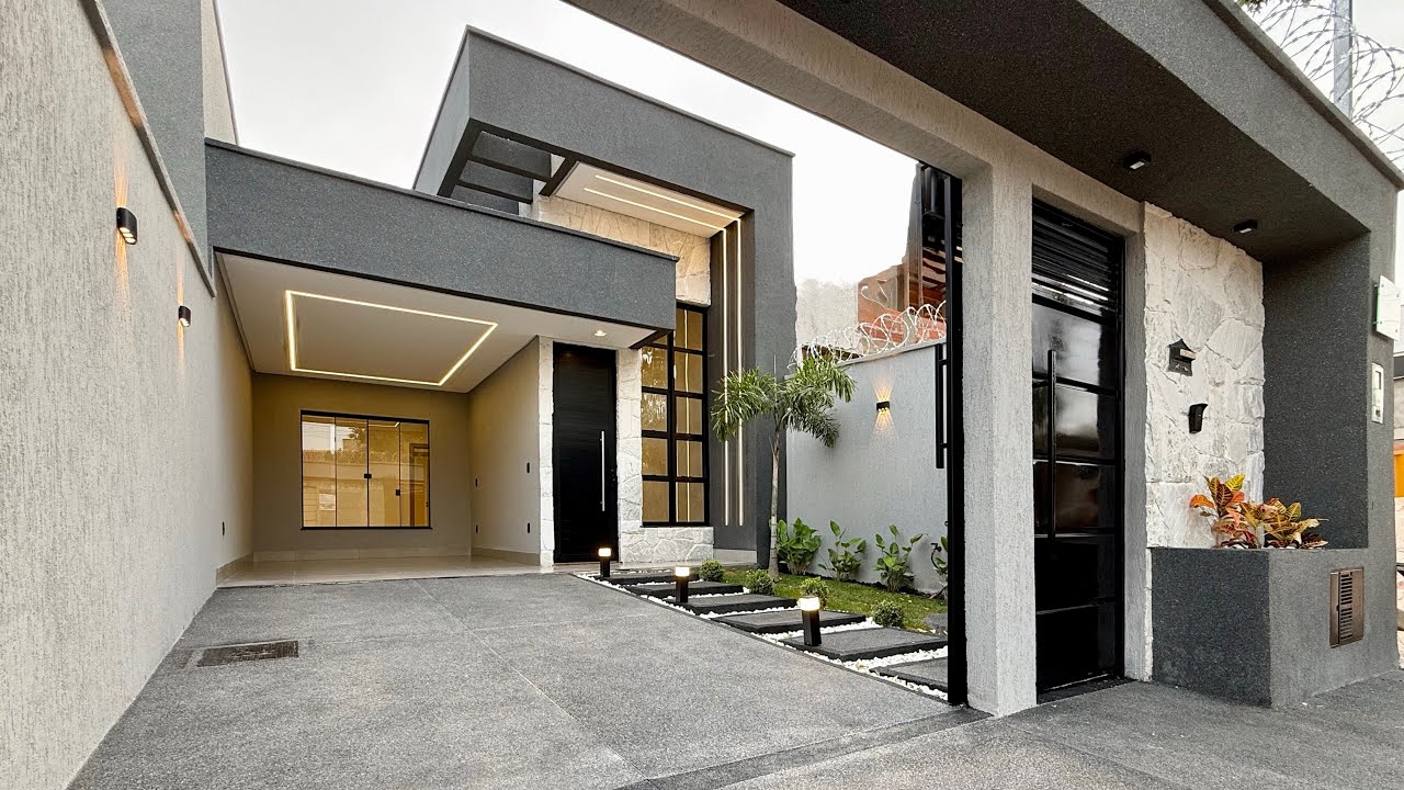UMA OBRA DE ARTE DA ARQUITETURA MODERNA ESSA CASA 💎! APARECIDA DE GOIÂNIA 3Q | R$ 680 MIL #casa 