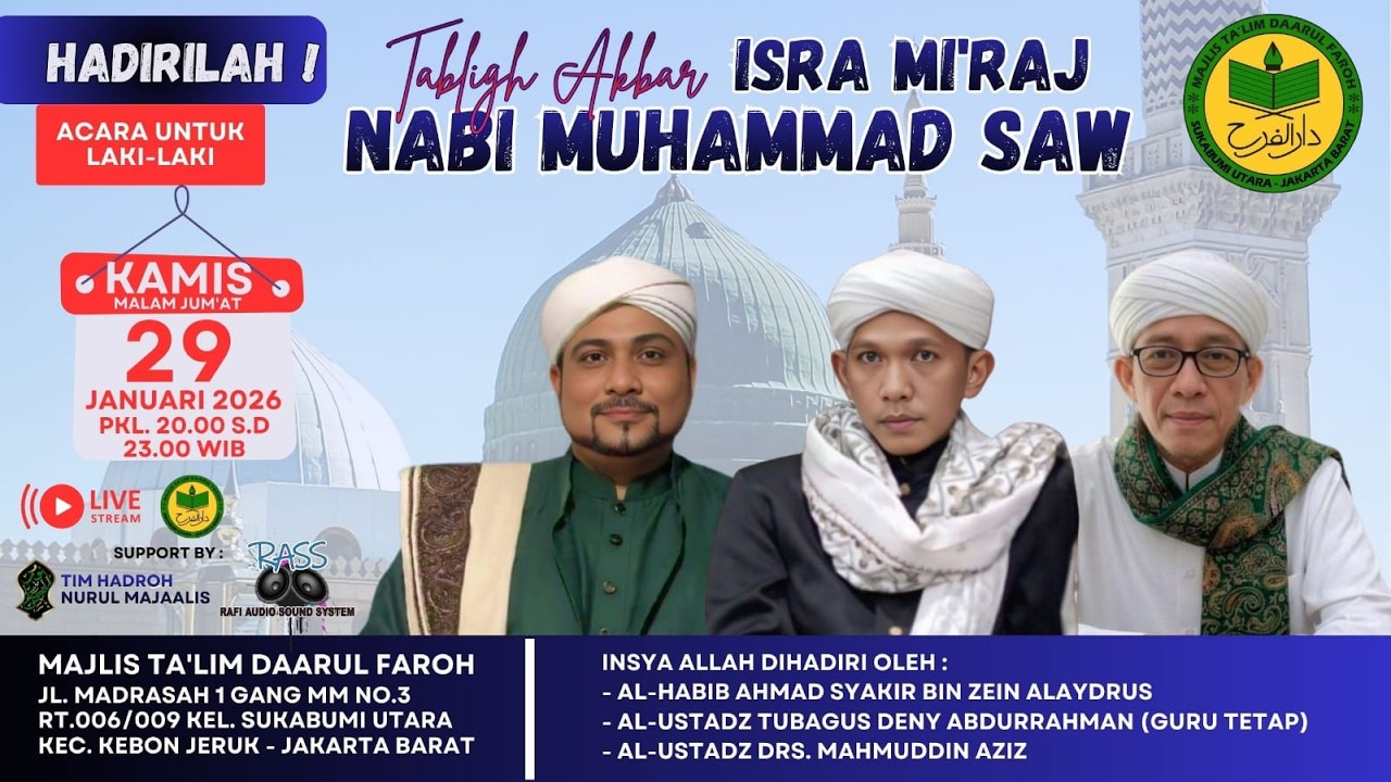 LIVE ISRA MI'RAJ NABI MUHAMMAD SAW MAJLIS TA'LIM DAARUL FAROH || KAMIS, 29 JANUARI 2026