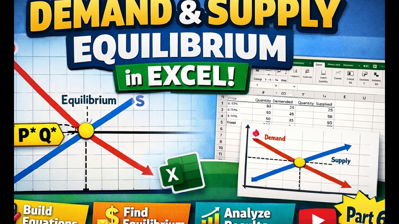 Microeconomics Made Easy 📊: How to Model Demand and Supply Equilibrium Function in Excel (Part 6)