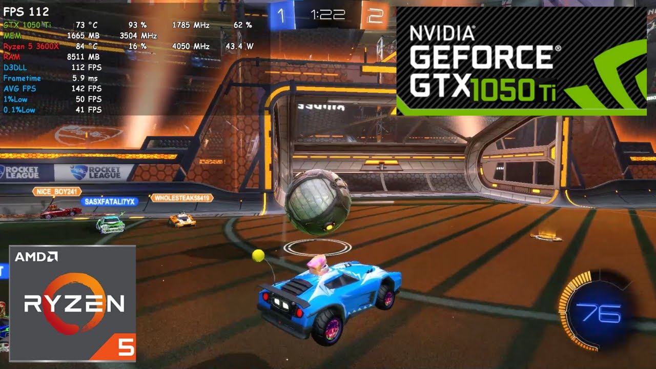 Rocket League GTX 1050 Ti 1080p 2023 Ultra Settings