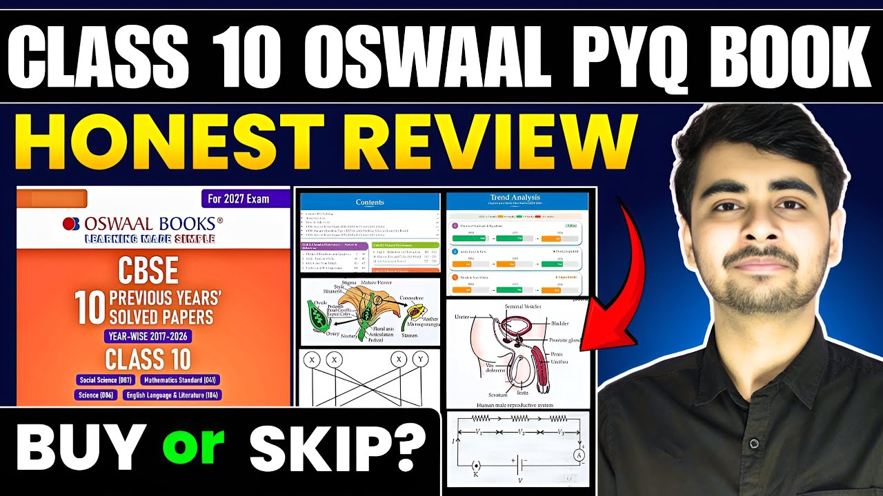 Полный обзор учебника Oswaal PYQ для 10 класса 🔥 Учебник заданий прошлых лет Oswaal для 10 класса...