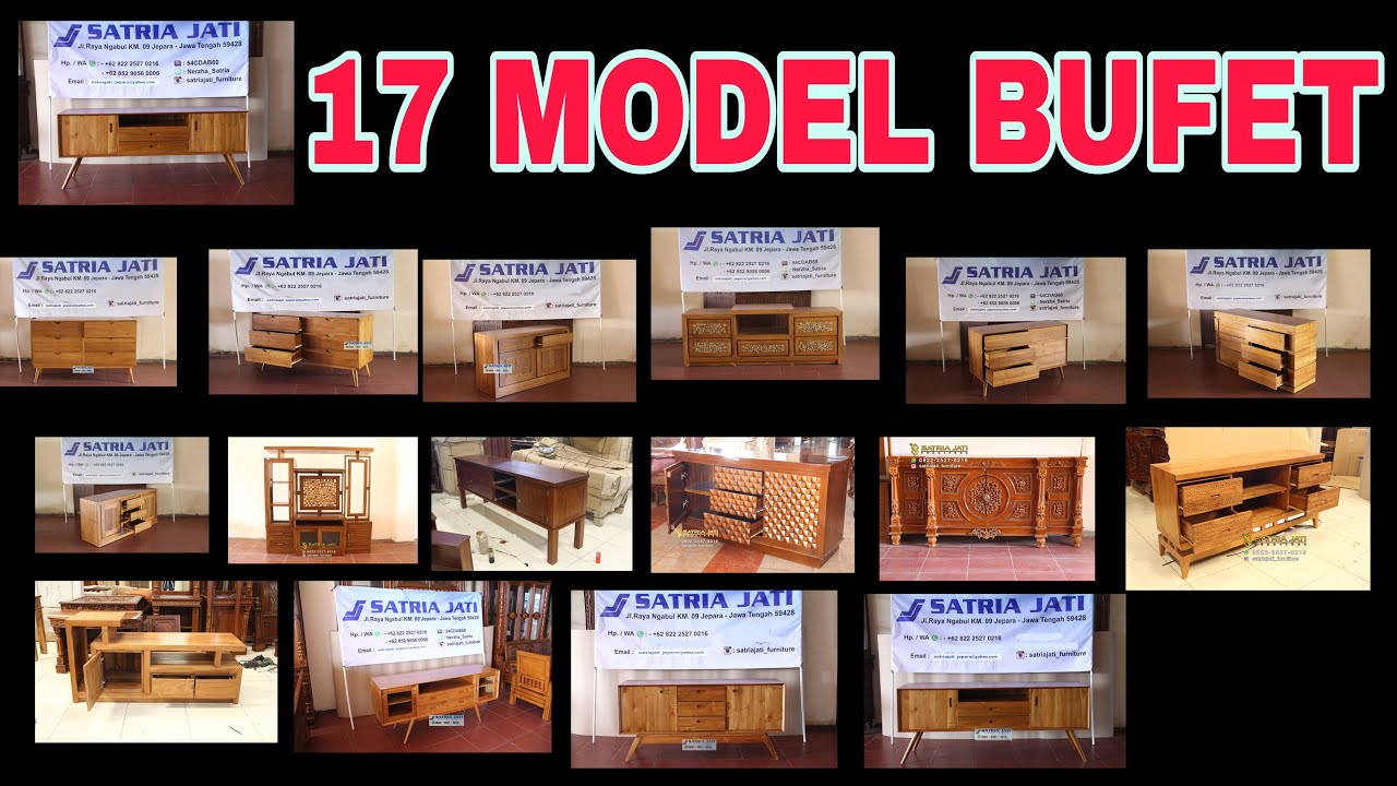 KOMPILASI KUMPULAN 17 MACAM MODEL BUFET FURNITURE MINIMALIS UKIR | Satria Jati Furniture Jepara