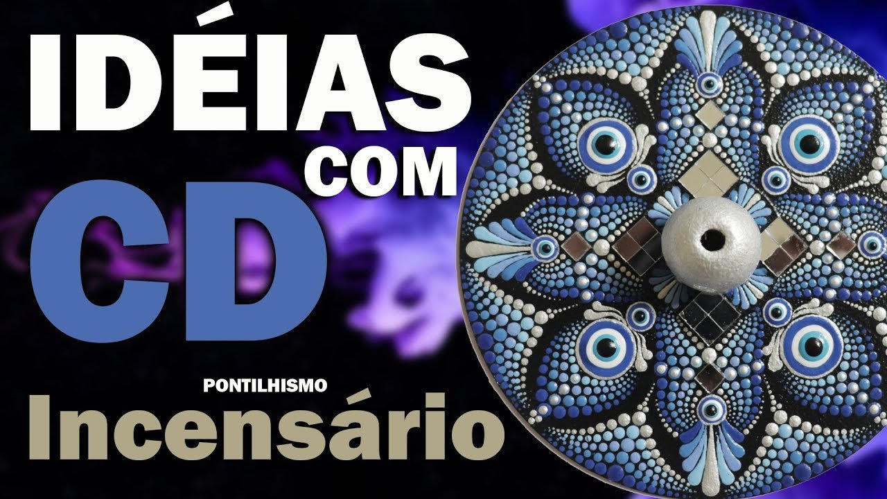 DIY IDÉIAS COM CD VELHO - FAÇA VOCÊ MESMO - INCENSÁRIO