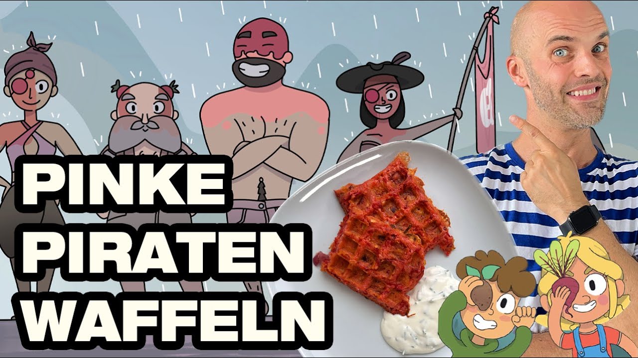 PINKE PIRATEN WAFFELN - Luis + Lea | für & mit Kindern kochen - gesunde & schnelle Familienrezepte