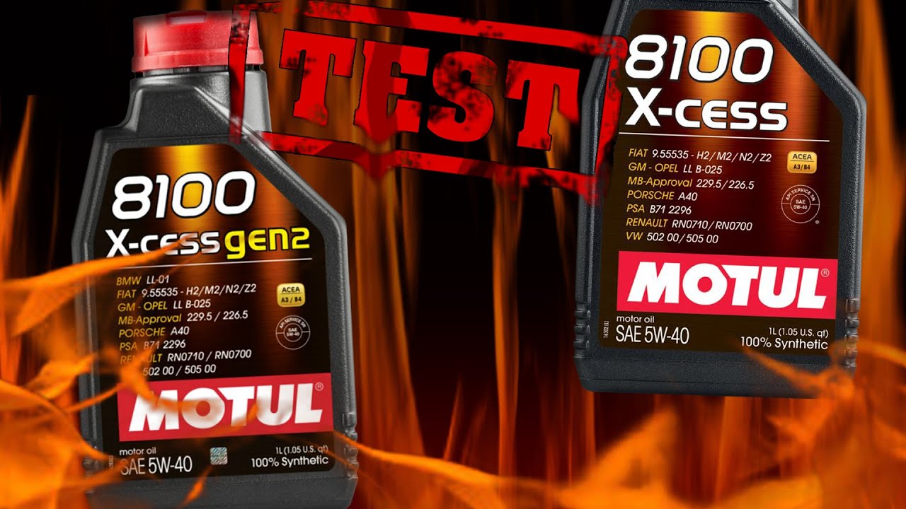 Motul 8100 X-Cess gen2 5W40 против Motul 8100 X-Cess 5W40 Чистый тест 400&deg;C