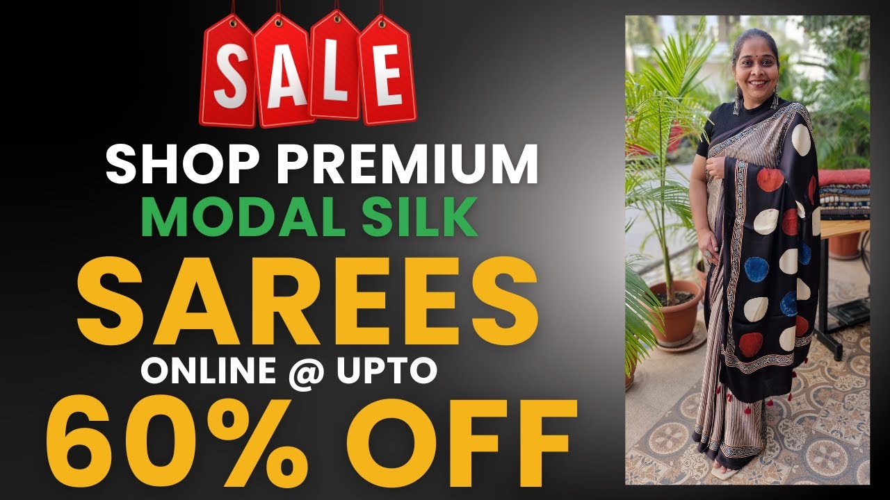 Authentic Premium Modal Silk Saree Sale upto 60%