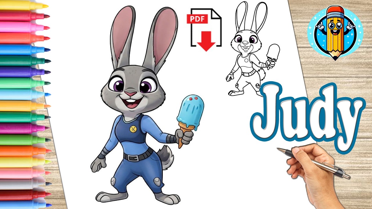 Dibuja y Colorea a JUDY de ZOOTOPIA 2 🐰 | Dibujos para NI&Ntilde;OS