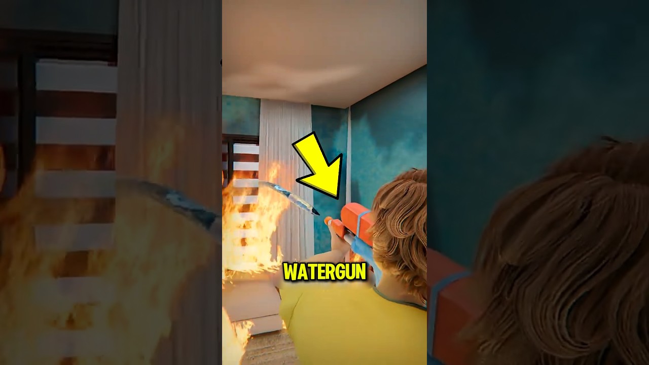 Дети потушили пожар в доме с помощью водных пистолетов! 😱🔥💦