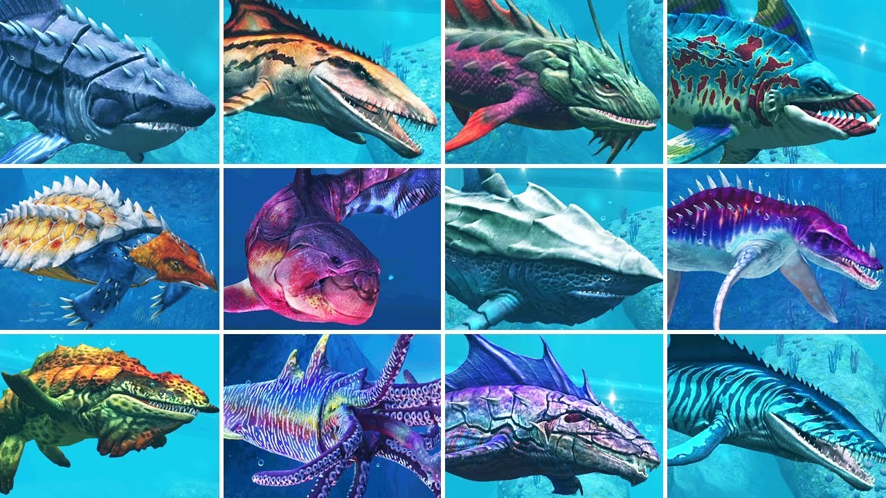 ALL AQUATIC CREATURES - Jurassic World The Game
