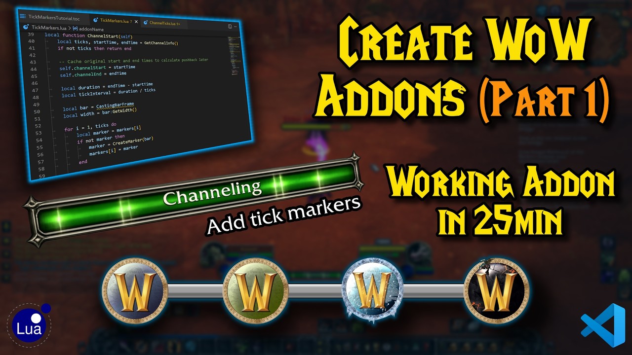 Create Your First WoW Addon: Cast Bar Ticks (Part 1)