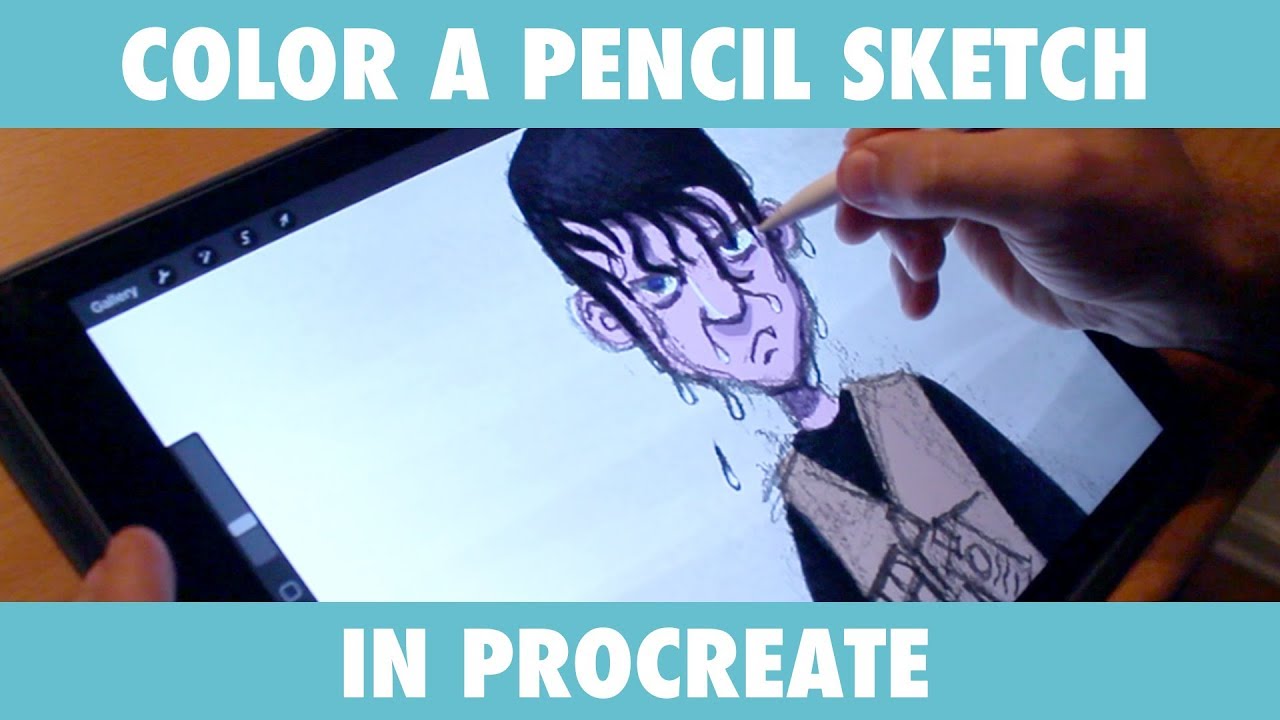 How to Color A Pencil Sketch in Procreate (Tradigital Art)