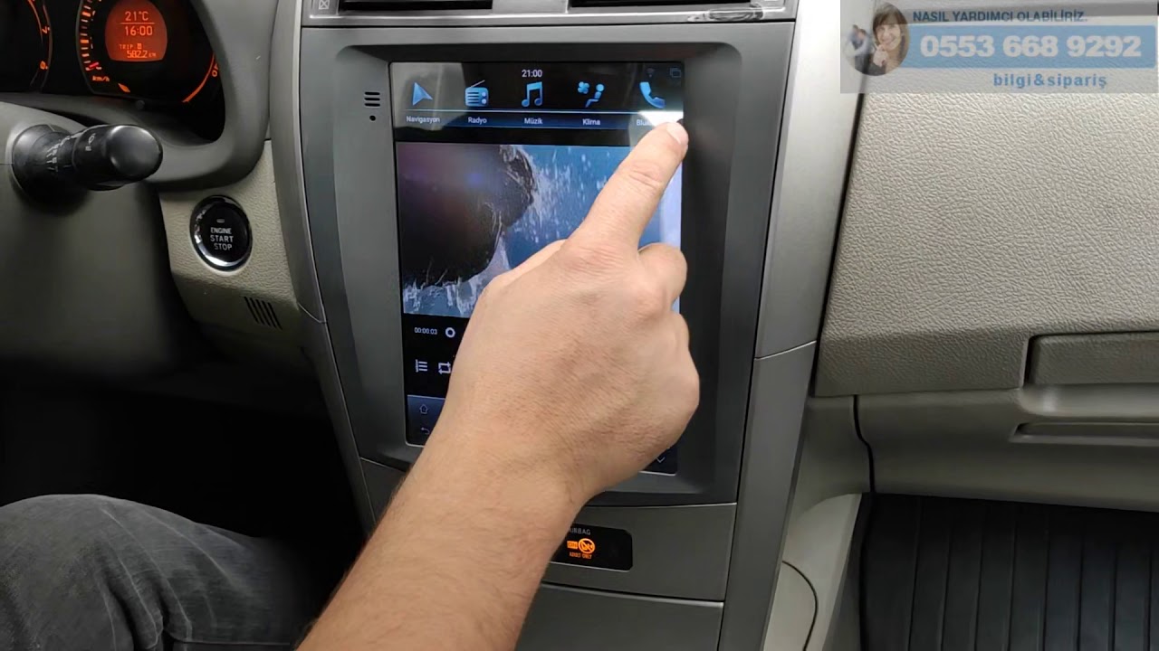 Toyota Corolla Tesla ekran android multimedya navigasyon cihazı montajımız - Emr Garage Ankara
