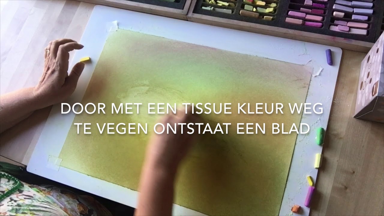 Tekenen met pastelkrijt in herfststemming