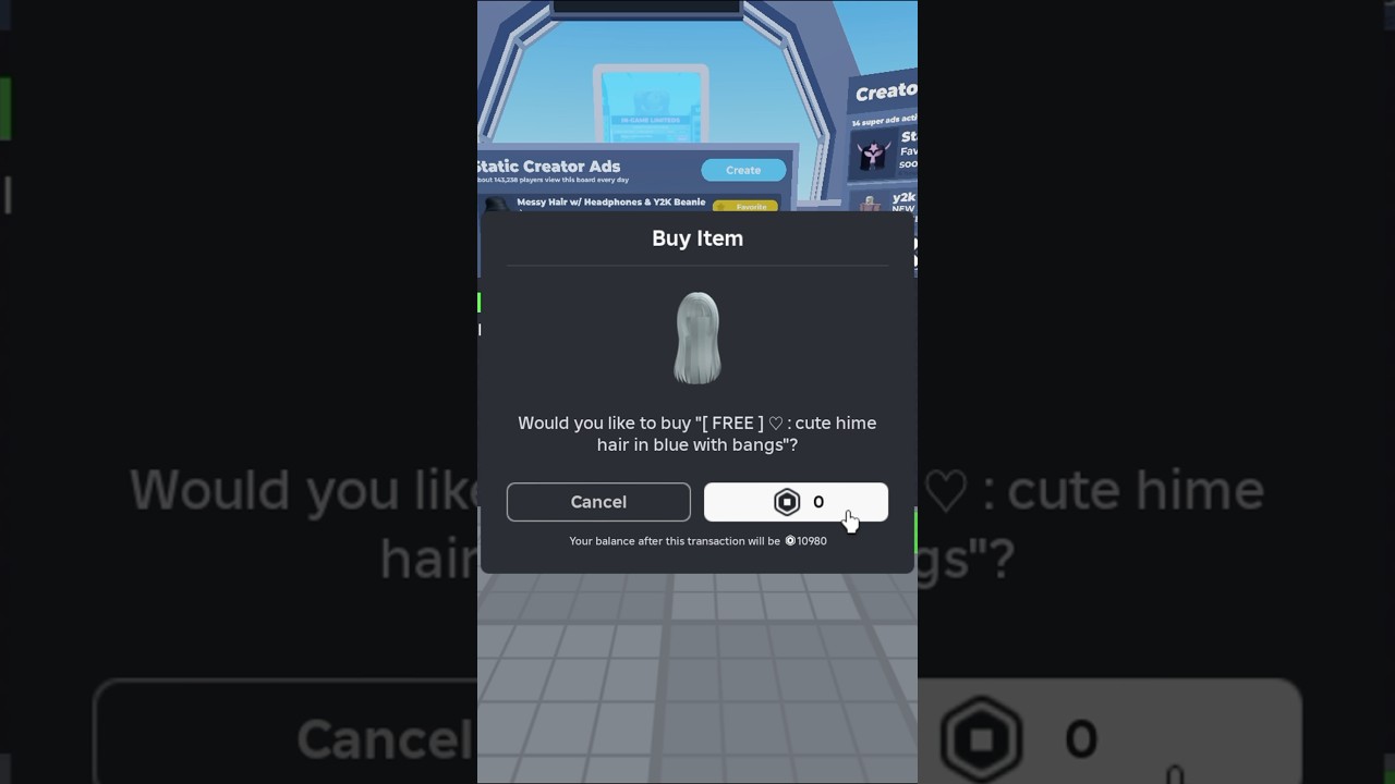 #SNIPED [ FREE ] ♡ : cute hime hair in blue with bangs #flex #flexugccodes #codes #freeugclimiteds