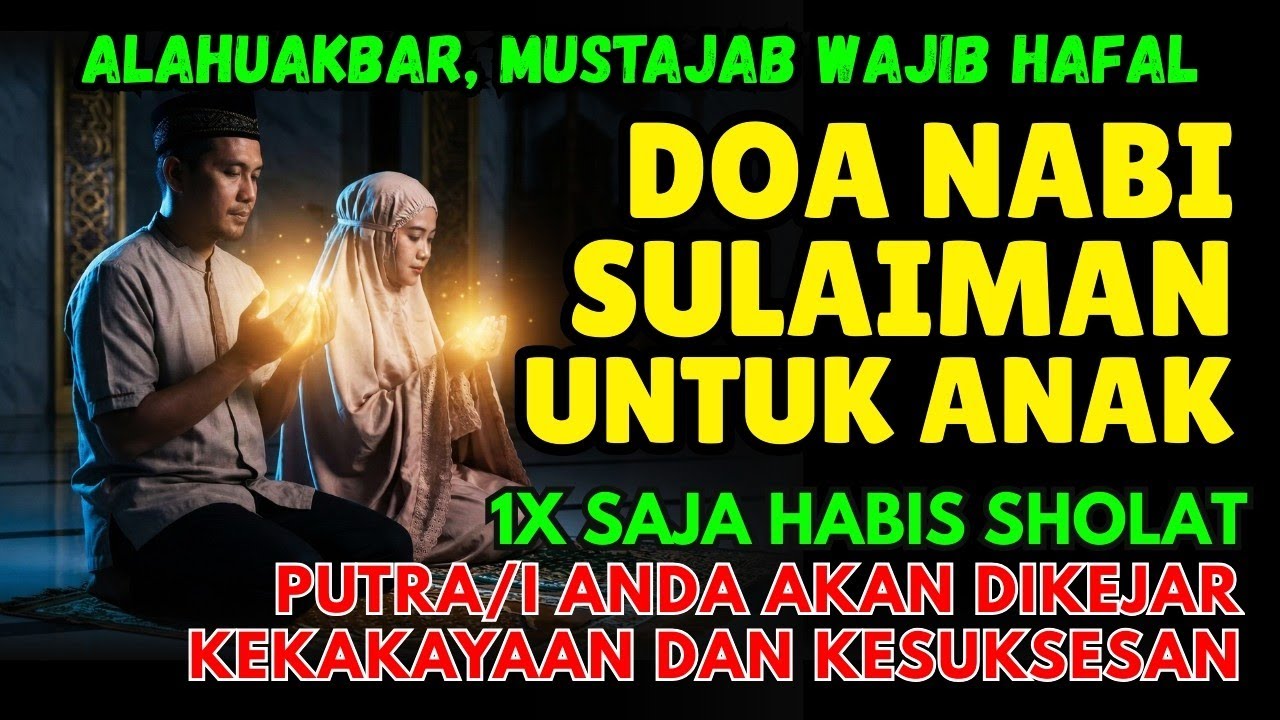 ALAHUAKBAR📿 Doa Pendek Nabi Sulaiman Ini Bikin Anak Dikejar Kekayaan Dari Segala Arah, WAJIB HAFAL