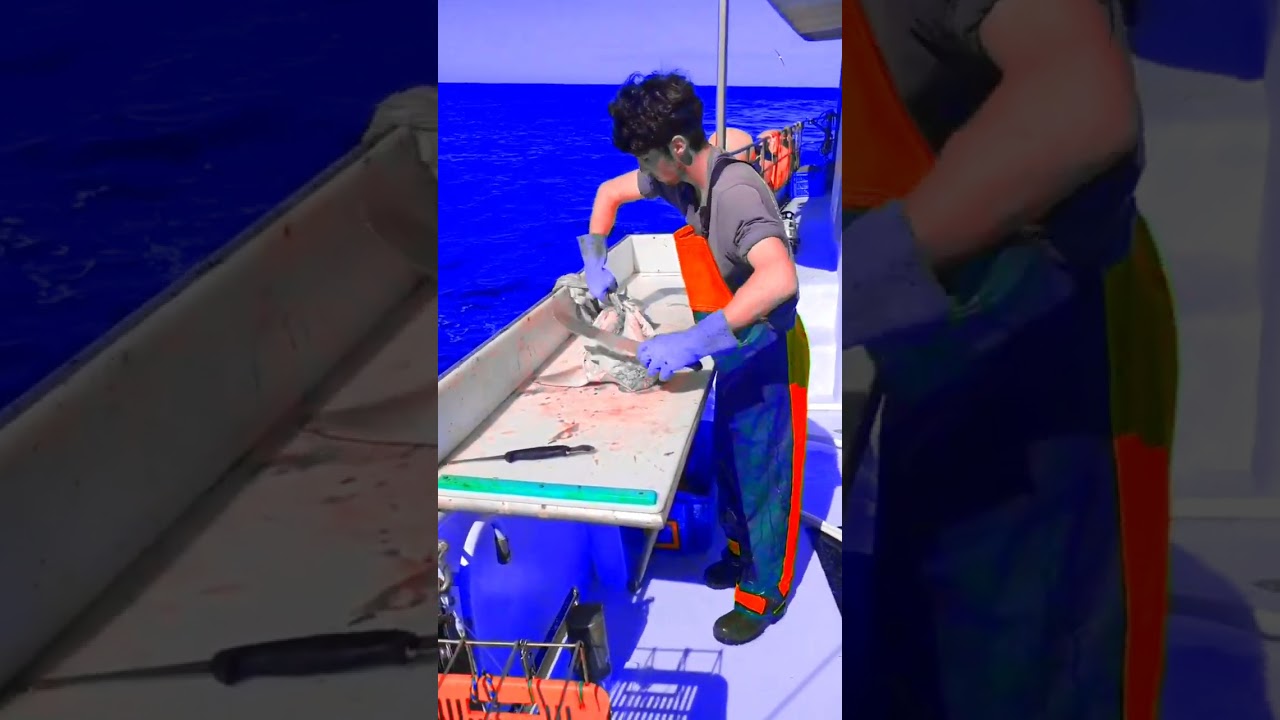 Seven giller shark fish cutting