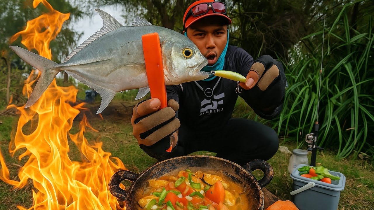 NGILERR !! Olah hasil pancing di spot setelah Perjuangan Seharian Casting di Muara sungai