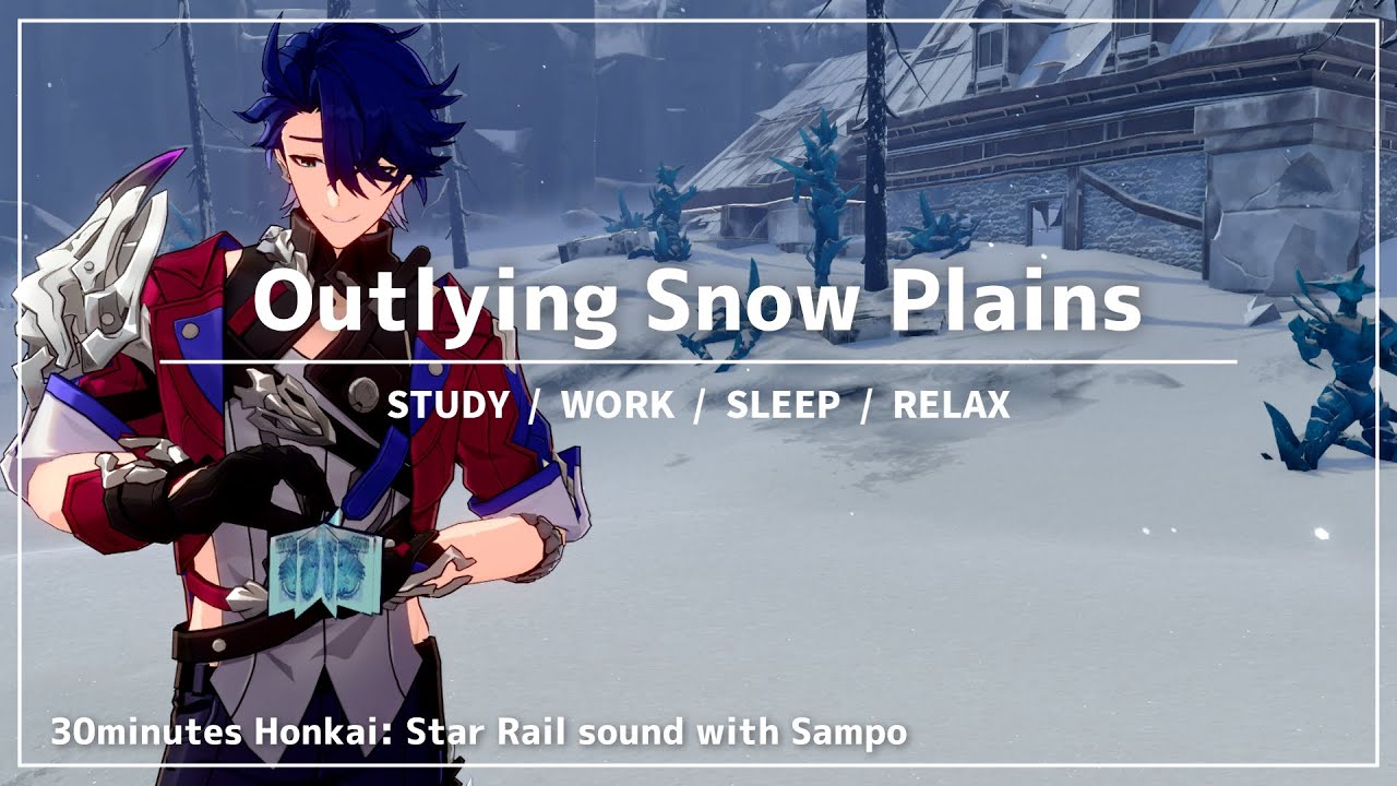 【崩スタBGM】郊外雪原でサンポと一緒に過ごそう！｜ヤリーロ-Ⅵ❄⛏️｜３０分｜環境音付き｜作業・勉強・睡眠導入用