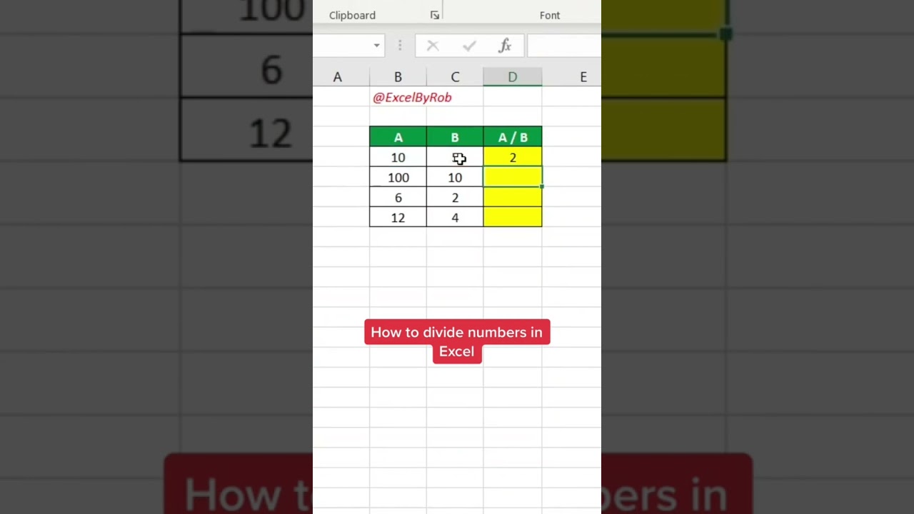 How to Divide Numbers in Excel! #excel