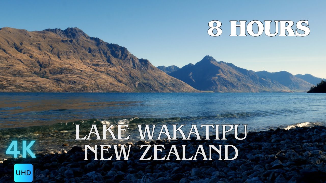 8 Hours of Relaxing Lake Wakatipu Waves &ndash; Queenstown, New Zealand | 4K Real Sounds [1/5]
