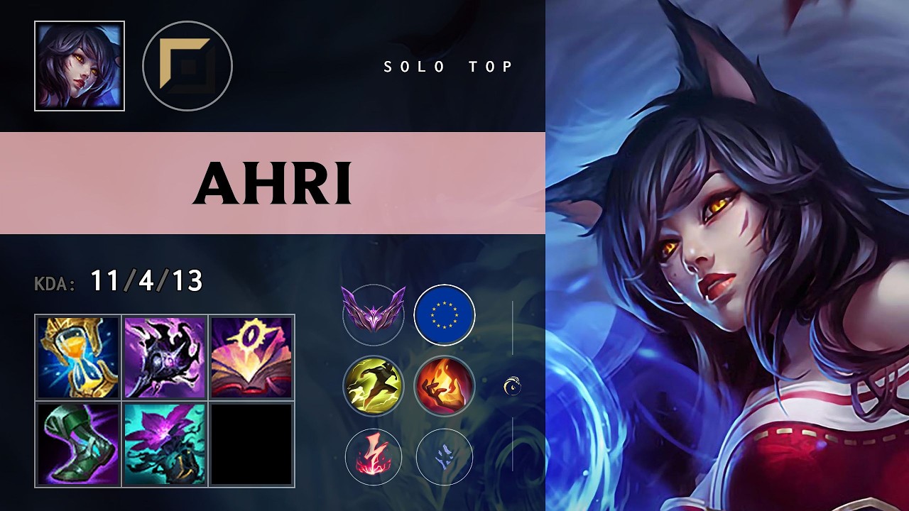 Ahri Top vs Yone - EUW Master Patch 26.11