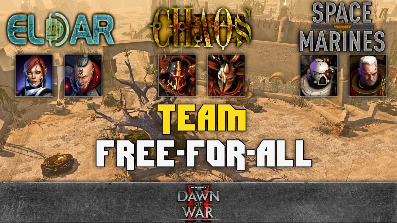 Warhammer 40,000: Dawn of War 2 - Faction Rumble | Eldar vs Chaos vs Space Marines