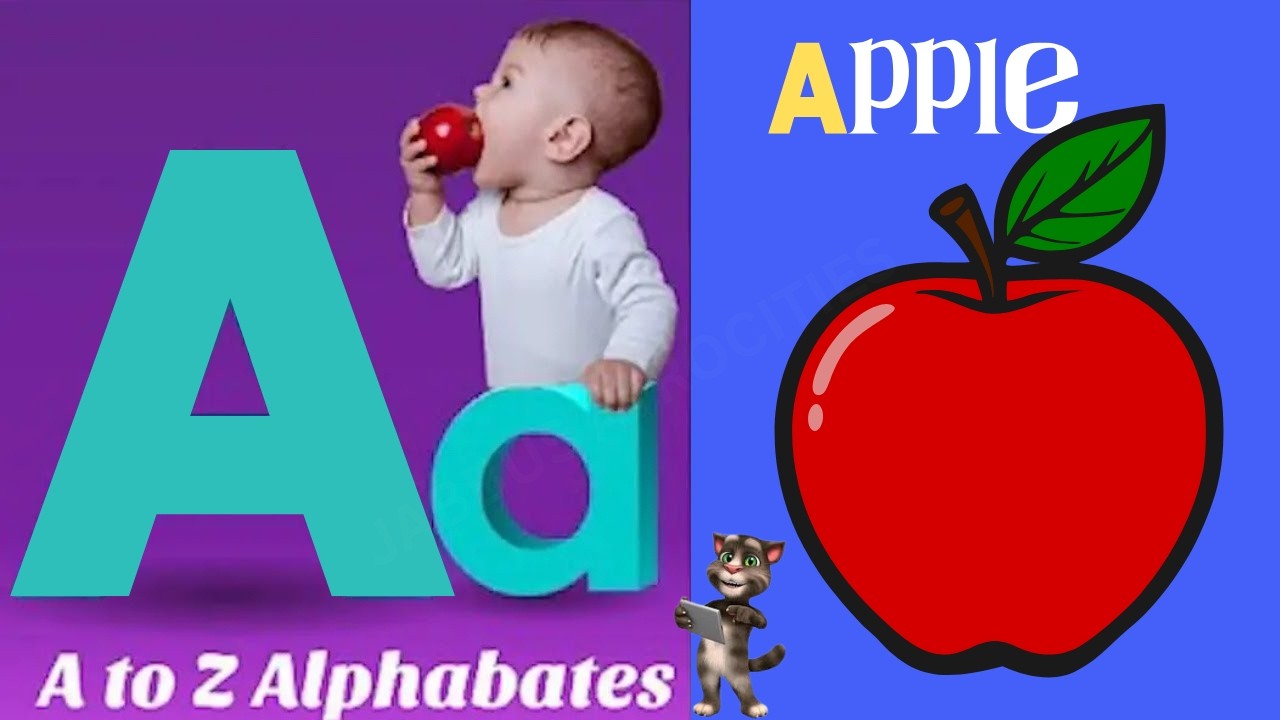 А — яблоко, Б — мяч | Детские песенки для малышей | Изучение алфавита для малышей | Веселый алфав...