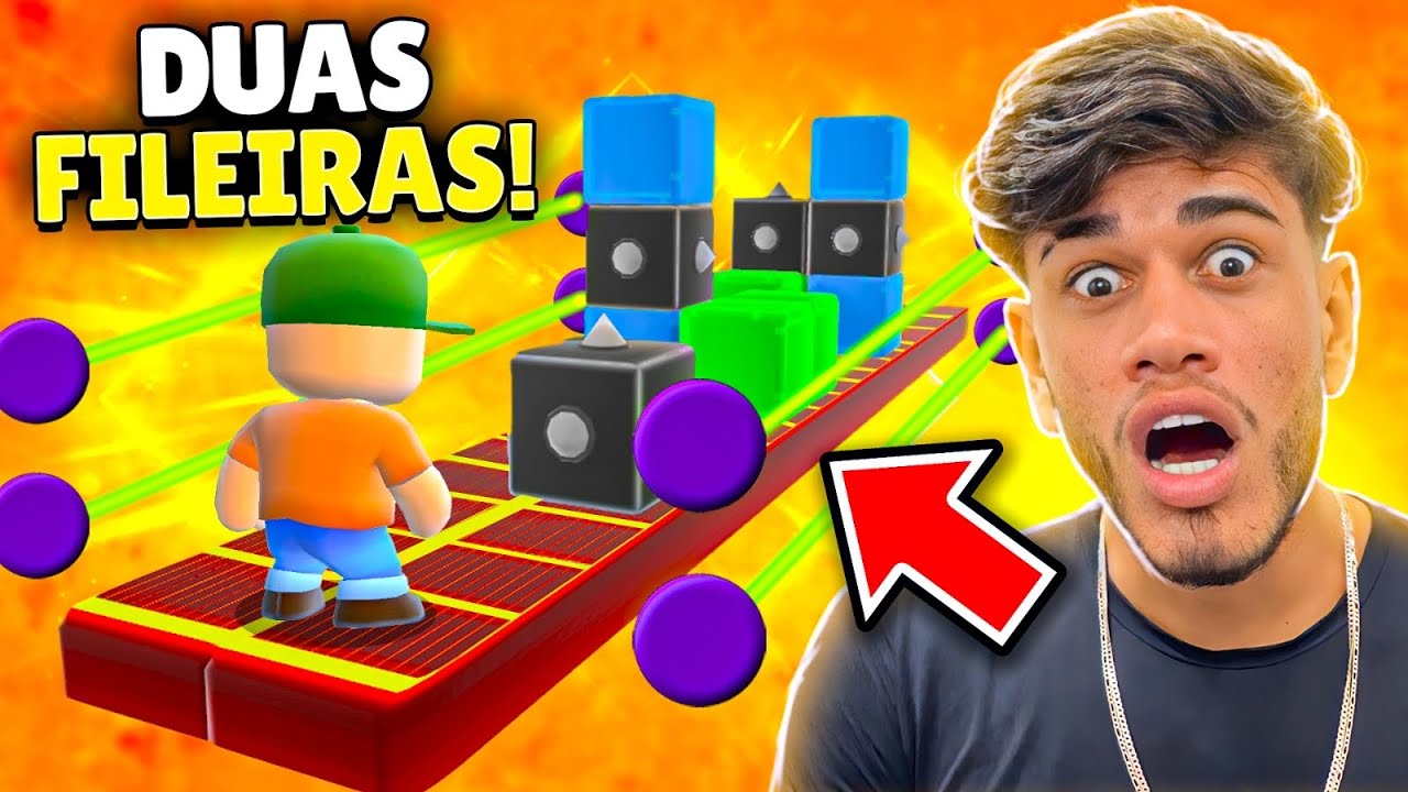 DESAFIO DAS DUAS FILEIRAS NO STUMBLE GUYS CONTRA 2 INFLUENCIADORES!