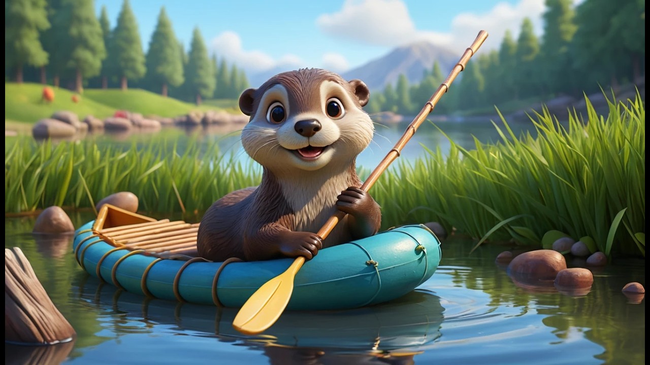 Выдра строит крошечный плот 🦦🛶 | Веселая песенка про строительство из животных и детские стишки