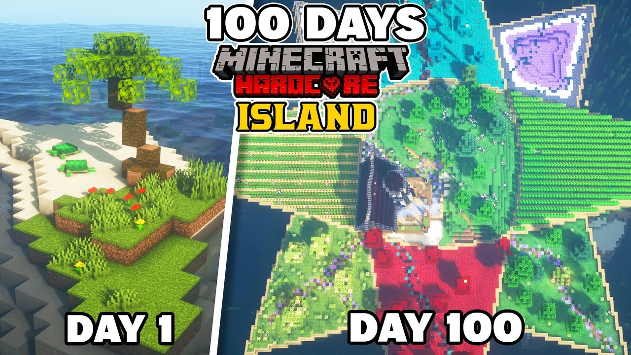 Я провел 100 ДНЕЙ на острове с жестким режимом выживания в Minecraft 1.19