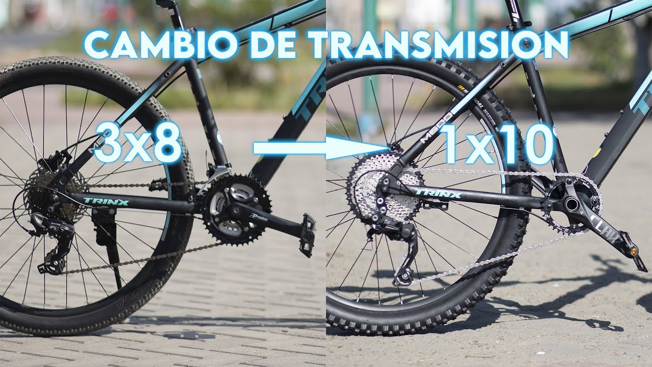 Cambio de transmision de bicicleta de 3x8 a 1x10 velocidades