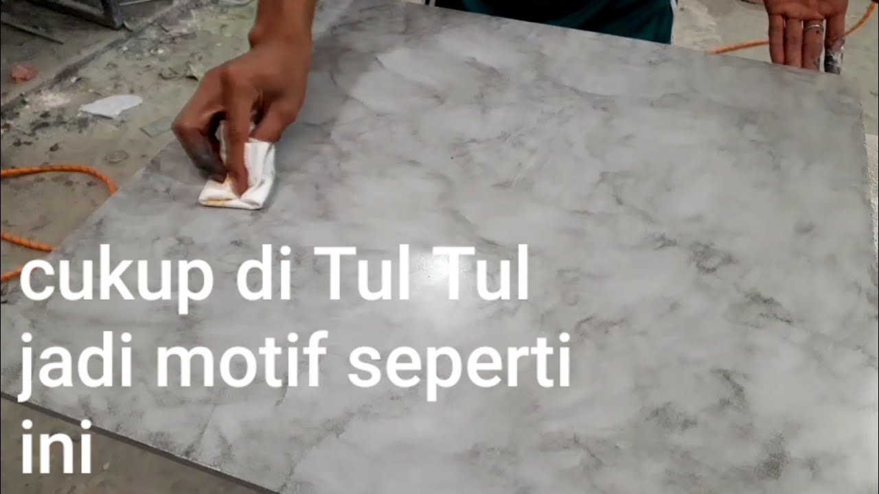 Contoh cara cat wash motif semen untuk top table, dll. #2