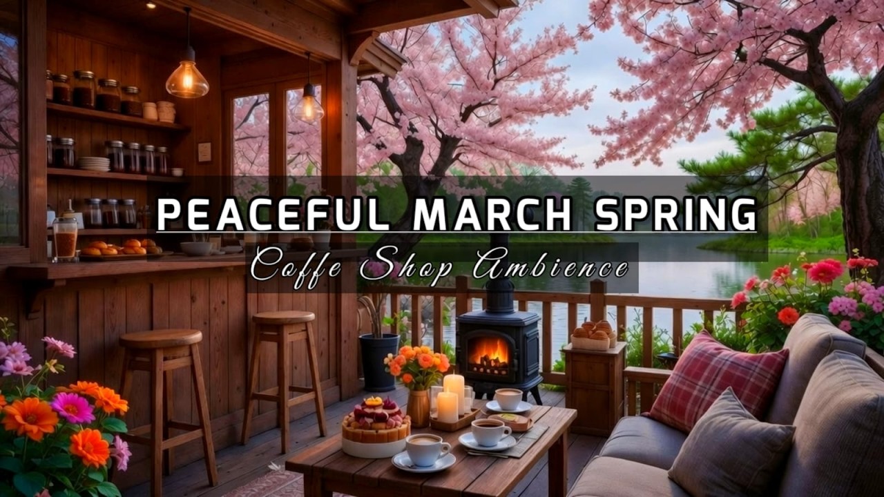 Today's COFFEE FRIDAY: 4K Cozy Spring Coffee Cafe Music Chill Smooth Jazz for Relax & Work