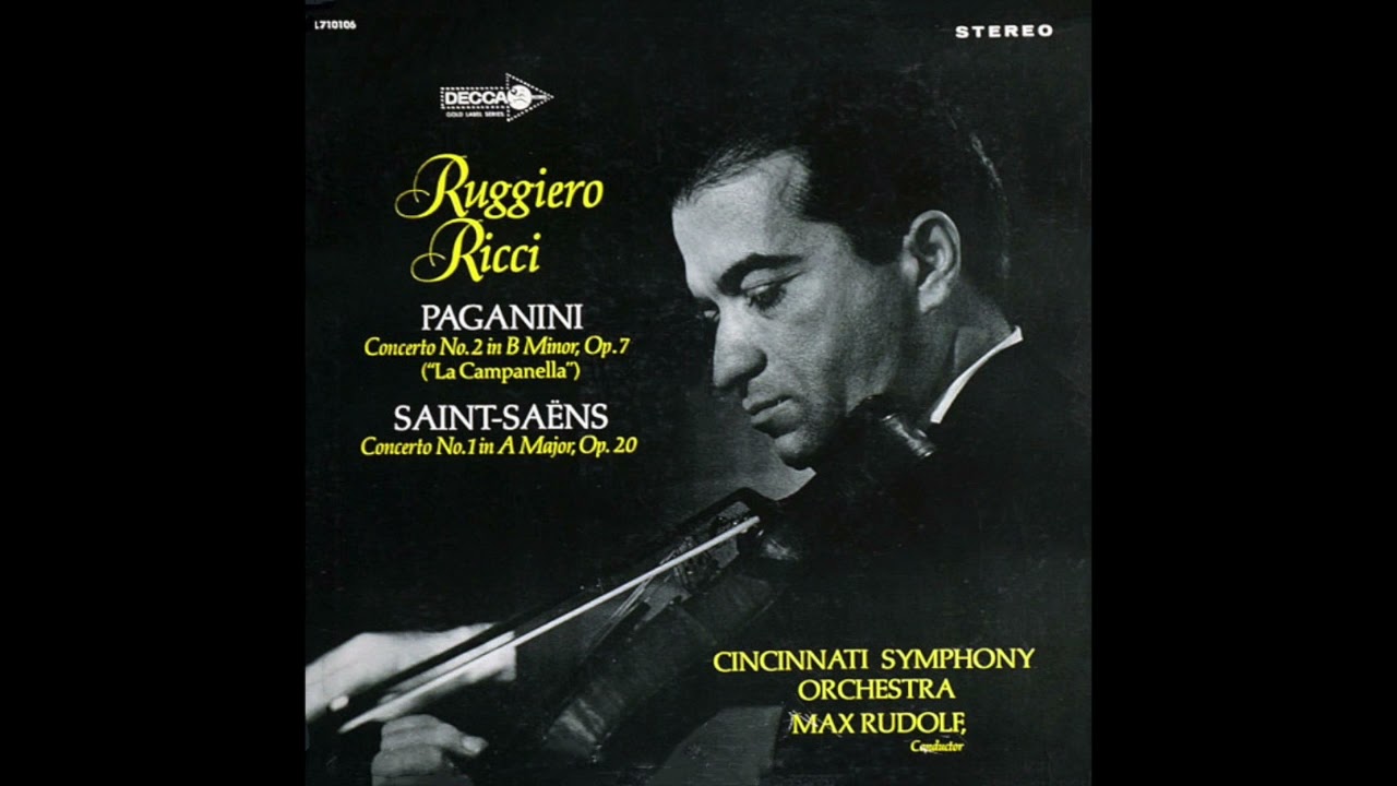 Saint-Saëns Violin Concerto No.1. Ruggiero Ricci and the Cincinnati Symphony Orchestra.  (1965)