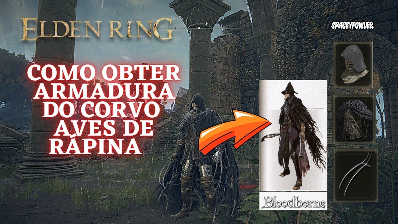 Elden Ring: COMO OBTER ARMADURA DO CORVO  AVES DE RAPINA #Bloodborne