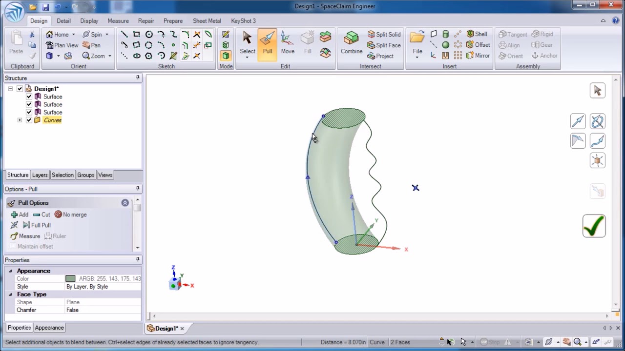 SpaceClaim: Concept Modeling Free Form Parts