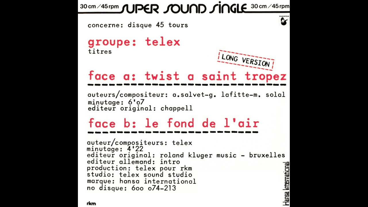 Telex - Twist A Saint Tropez (12