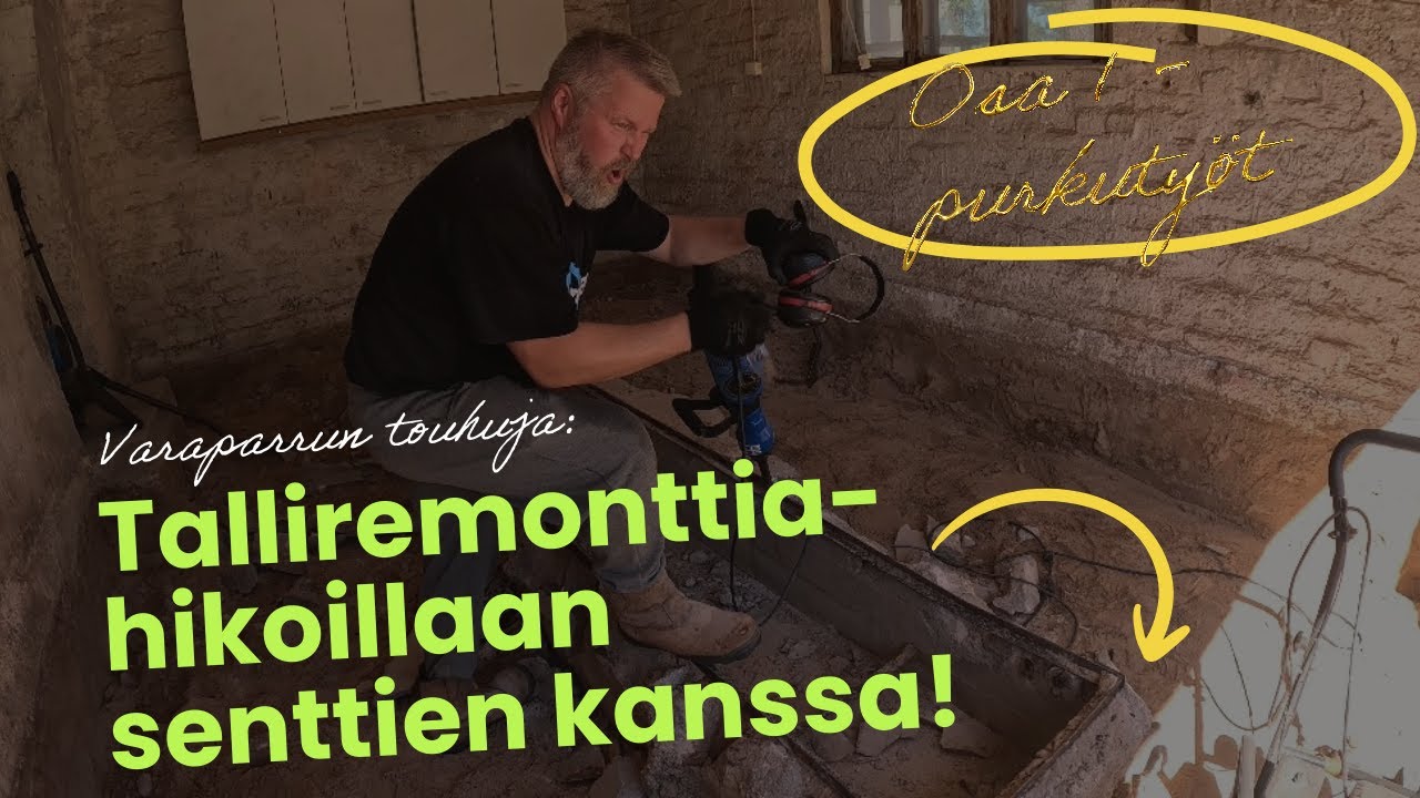90v Vanhan Autotallin Lattian Uusiminen, osa 1 - Lähtötilanne ja Purkutyöt