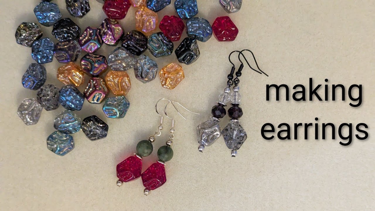 Making Glass Gemstone Earrings #jewelrytutorial #earrings #beads #asmr #diyjewelry #diyearrings 