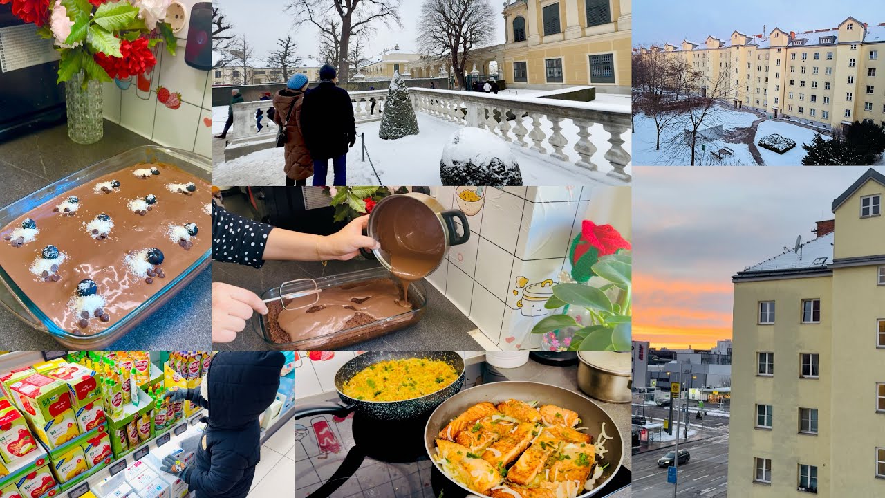 A snowy winter day | Silent vlog | home cooking & baking|grocery|slow living |daily life in Austria 