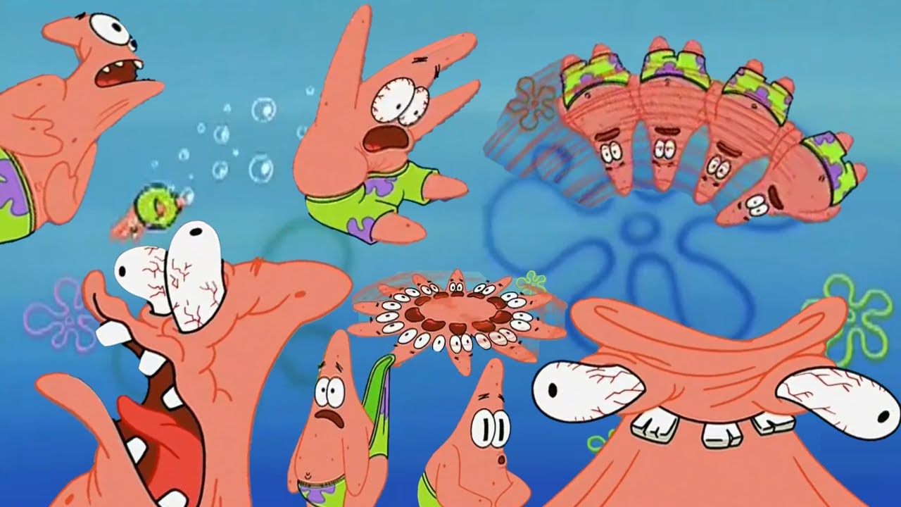 SpongeBob - Patrick Getting Beaten Up By An Invisible Person