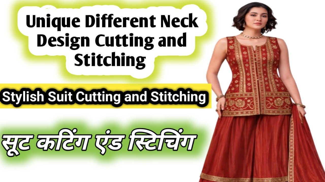 Different Neck Design/Stylish Suit Cuting and Stitching/Suit Cuting kaise karen/V Neck Design Cuting