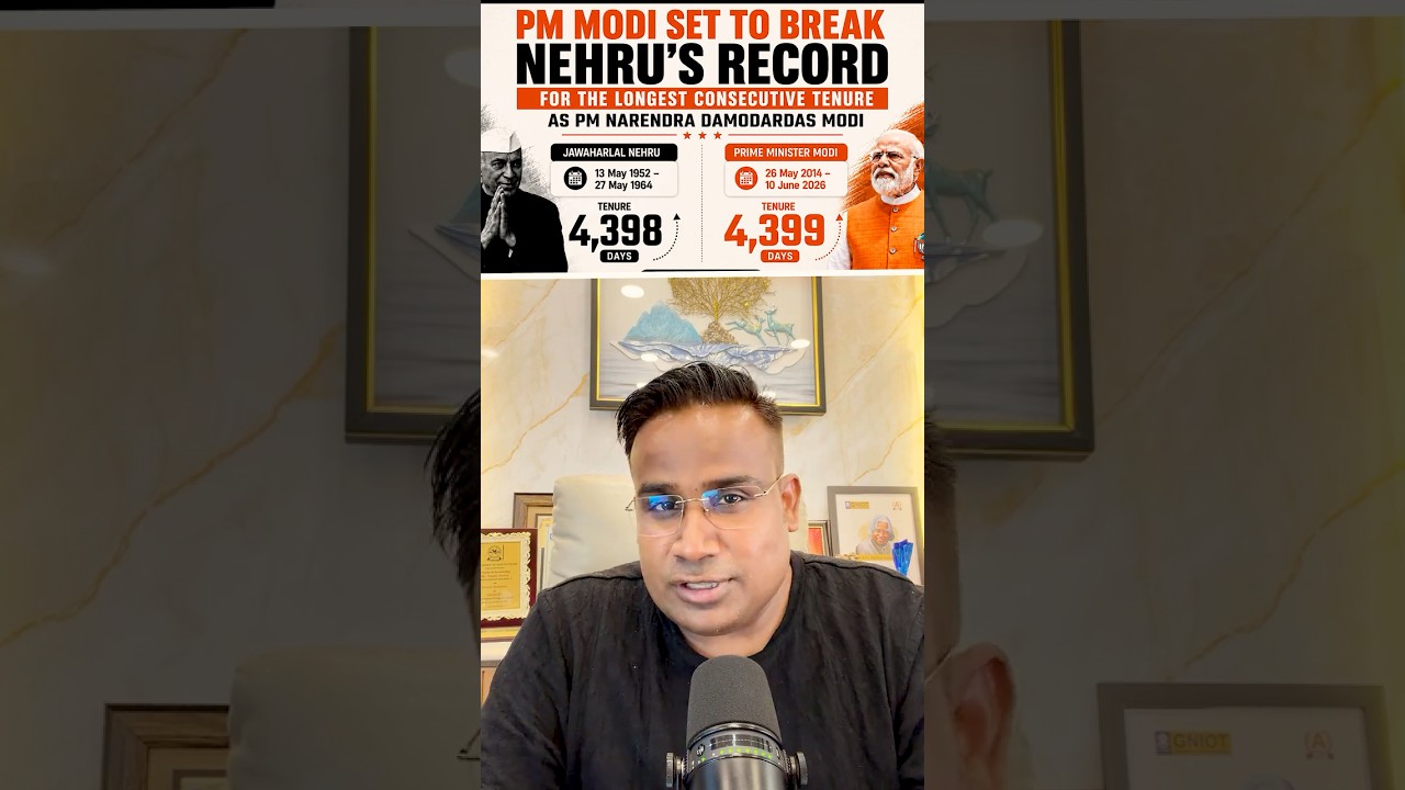 4399 दिन प्रधानमंत्री! आज PM Modi ने तोड़ा Nehru का 62 साल पुराना रिकॉर्ड | SAGAR SINHA