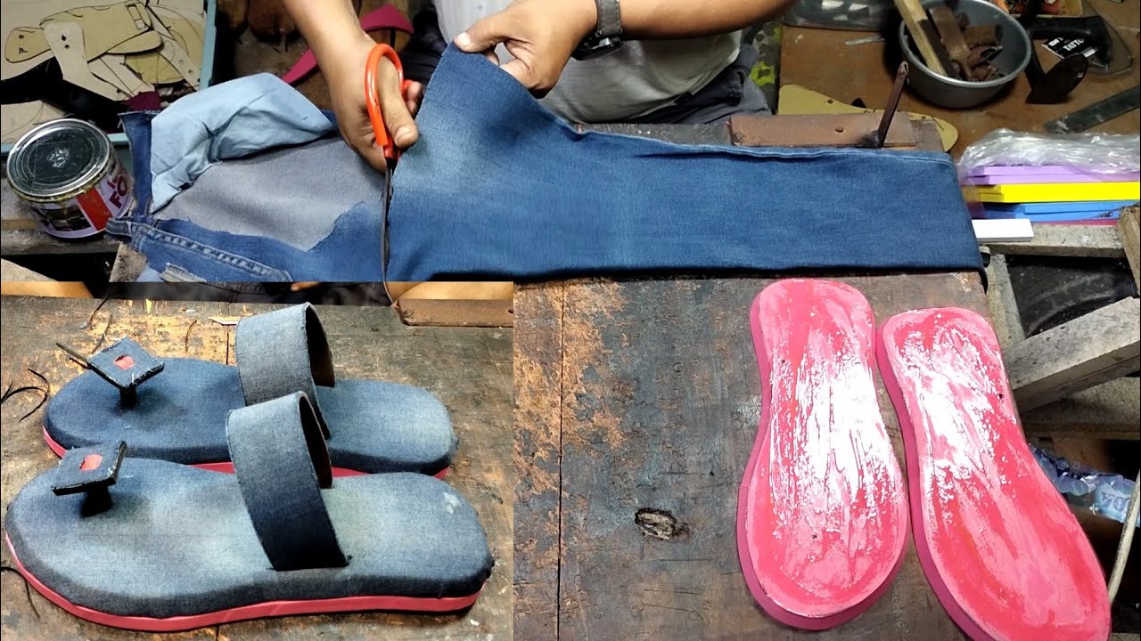 Berkreasi dengan Jean bekas 2 _ sandal jamur