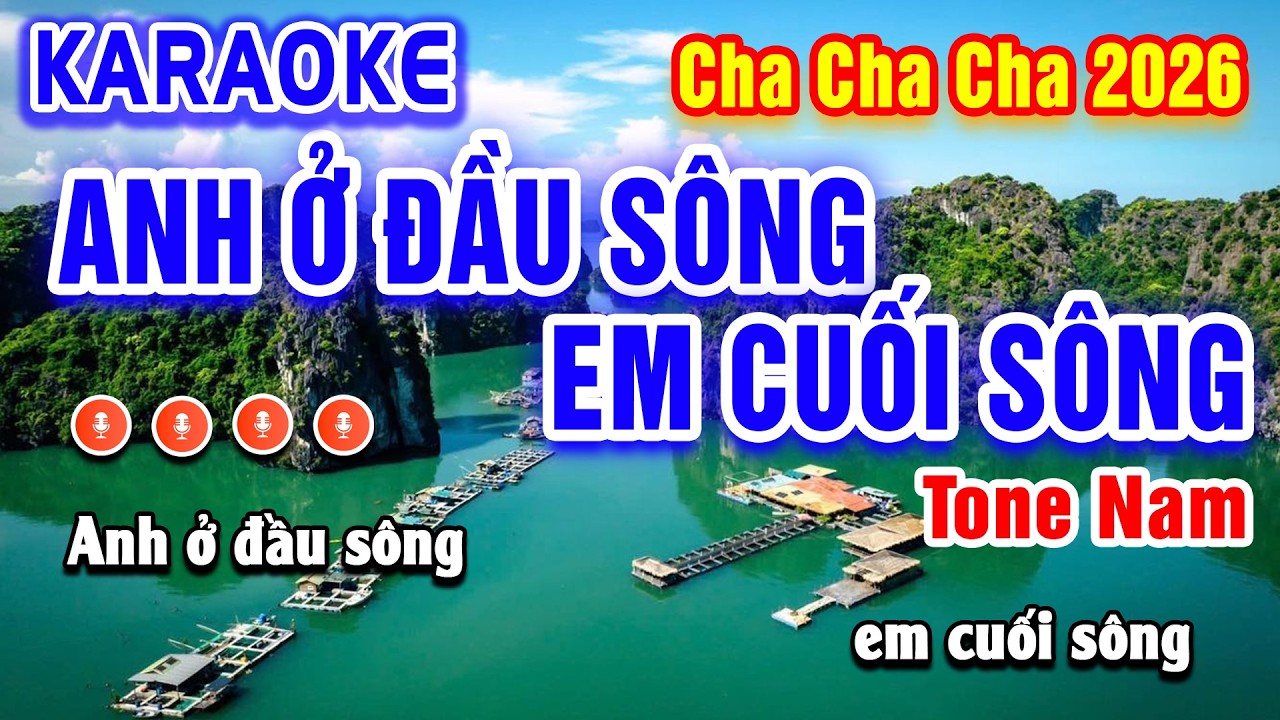 Anh Ở Đầu Sông Em Cuối Sông Karaoke Cha Cha Cha Tone Nam | Beat Hay Dễ Hát | PVQ Karaoke