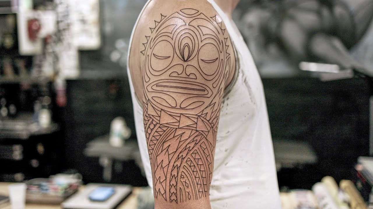 Tattoo Timelapse - Freehand Maori / Polynesian Tattoo | Session 1