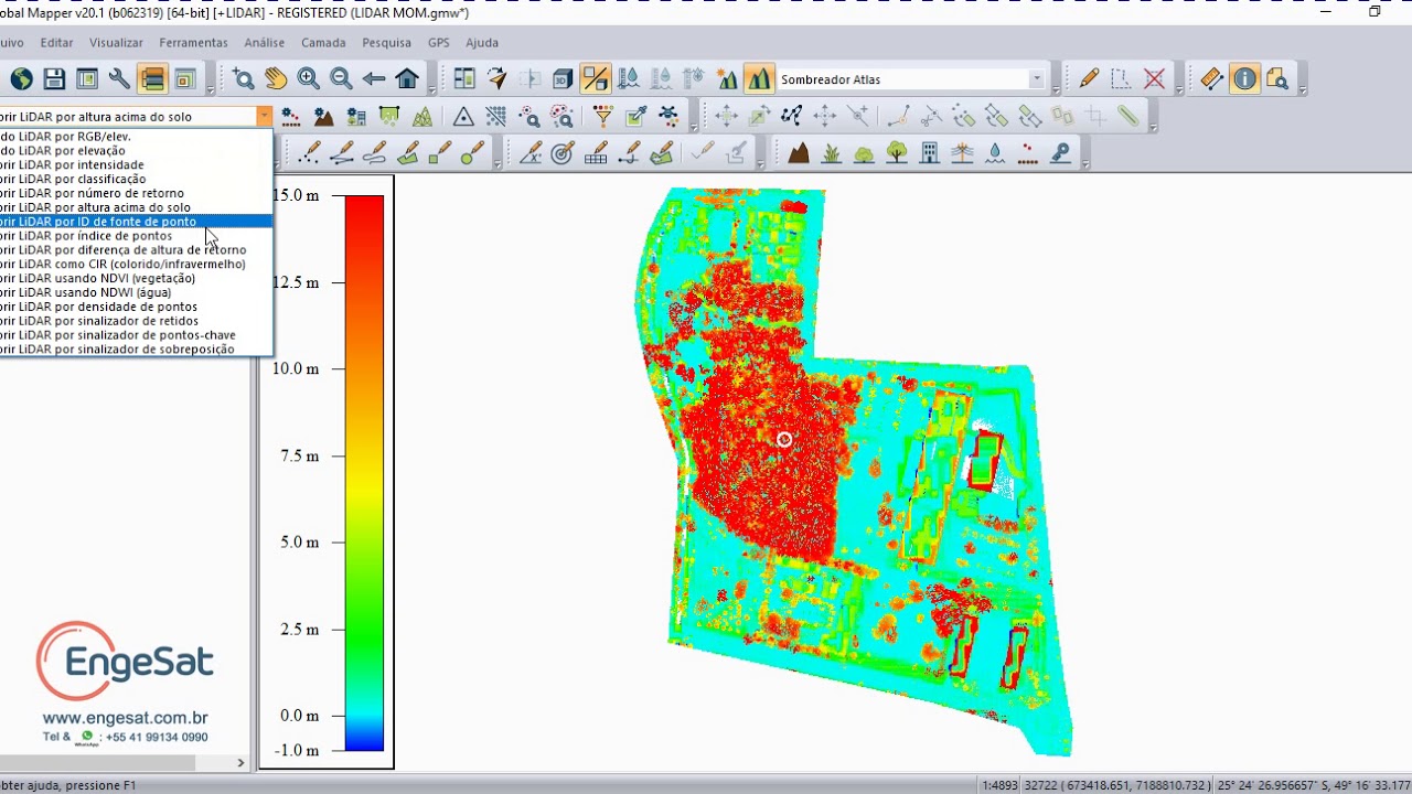Parte 1   Processamento de nuvem de pontos Lidar no GLOBAL MAPPER   Visualização e recorte