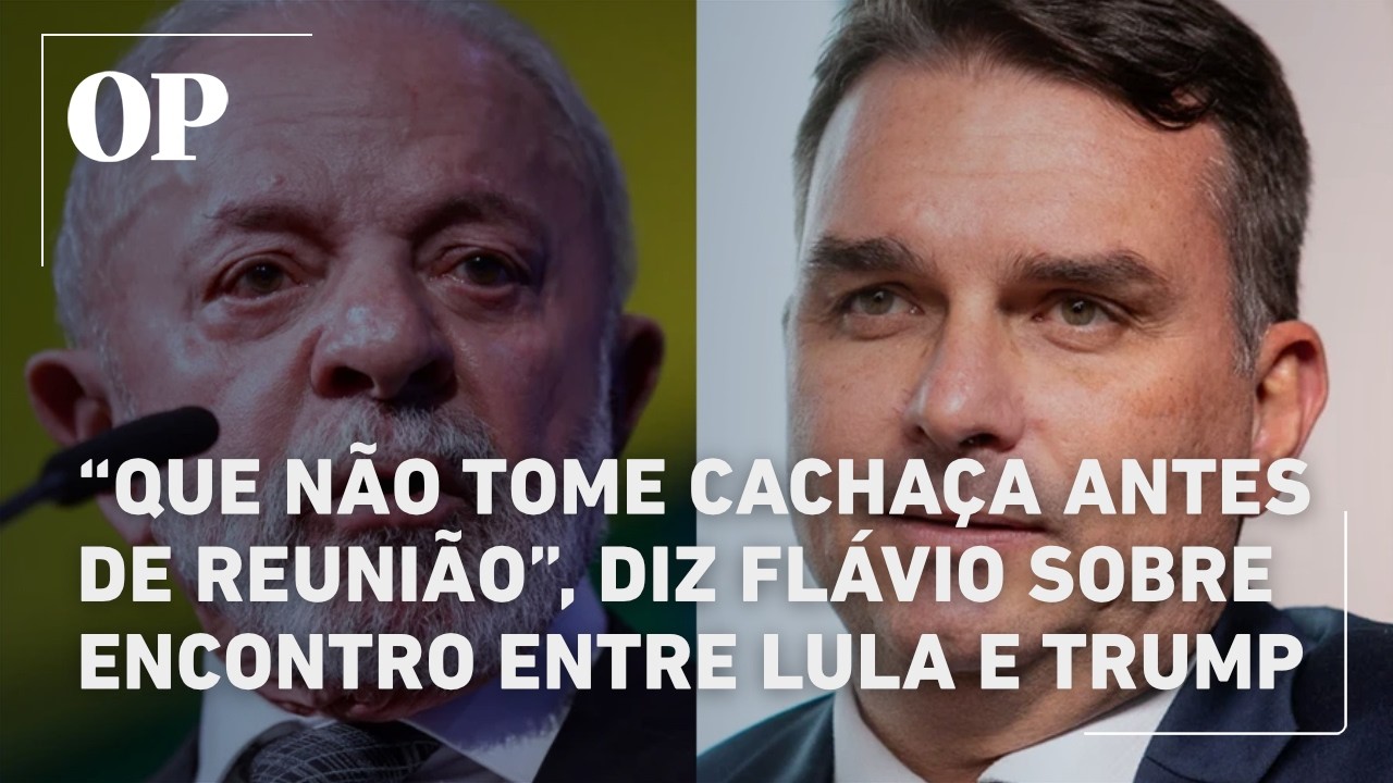 Flávio volta ao Brasil e alfineta Lula: ‘Que não tome cachaça antes de reunião com Trump’